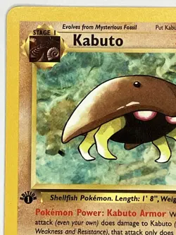 Kabuto NM 50/62 1st Edition Fossil Pokemon TCG Regular - Image 3