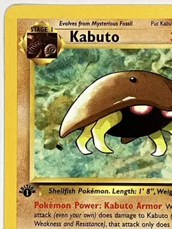 Kabuto NM 50/62 1st Edition Fossil Pokemon TCG Regular - Image 3