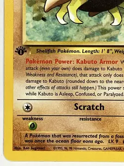 Kabuto NM 50/62 1st Edition Fossil Pokemon TCG Regular - Image 5