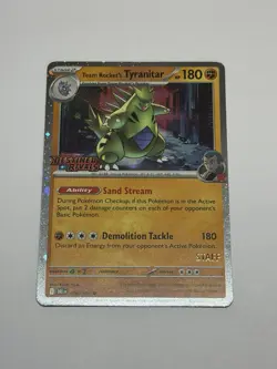 Team Rocket's Tyranitar 096/182 Staff Prerelease Destined Rivals Holo Pokemon NM - Image 1