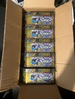 Pokemon PARADOX DESTINIES RAGING BOLT EX TIN IN PLASTIC SEALED LOT OF 5⚡ - Image 1