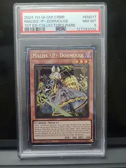 Yu-Gi-Oh Maliss P Dormouse CRBR-EN017 Collector’s Rare - PSA 8 NM-MT Slab Graded - Image 1