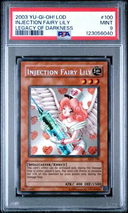 2003 YU-GI-OH! LOD-LEGACY OF DARKNESS #100 INJECTION FAIRY LILY PSA 9 - Image 1