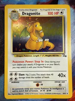 Pokemon TCG Dragonite 4/62 Fossil Holo Card Lightly Played - Image 1