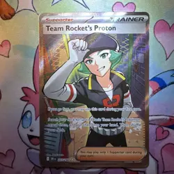 Pokemon TCG Destined Rivals Team Rocket's Proton 227/182 Full Art Trainer Card - Image 1