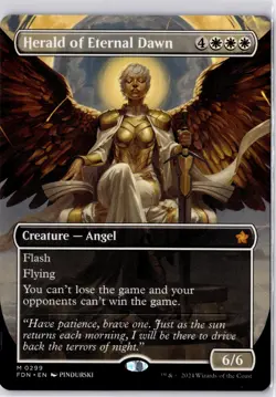 Herald of Eternal Dawn (Borderless) Foundations Regular NM Mythic 0299 - Image 1