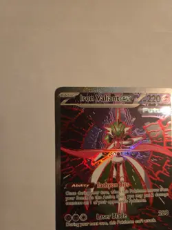 Pokemon Iron Valiant EX TCG Prismatic Evolutions Holo Card 157/131 SV - Image 2