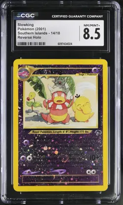 CGC 8.5 Slowking Southern Islands 14/18 Graded Pokemon Card SWIRL - Image 1