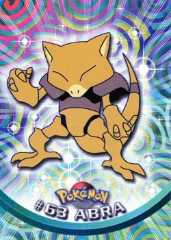 Pokemon #63 Abra Card Topps TV Animation Series - Image 1