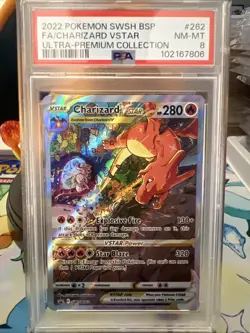 2022 Pokemon Charizard VSTAR SWSH262 #262 PSA 8 UPC Promo - Image 1