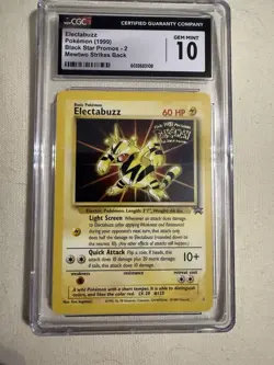CGC 10 GEM MINT Electabuzz # 2 WB Movie WOTC Black Star PROMO Pokemon TCG 1999 - Image 1