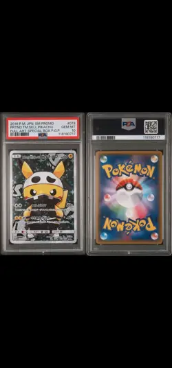 2016 Pokemon Japanese SM Pretend Team Skull 013 Pikachu Poncho Full Art PSA 10 - Image 3