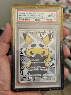 2016 Pokemon Japanese SM Pretend Team Skull 013 Pikachu Poncho Full Art PSA 10 - Image 4