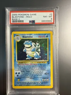 2000 Pokemon Base Set 2 #2 Blastoise Holo PSA 8 - Image 1