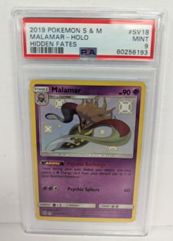 2019 Pokemon S & M #SV18 Malamar Holo Hidden Fates Mint PSA 9 - Image 1