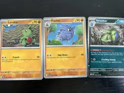 Pokemon TCG Larvitar Pupitar Tyranitar Full Evolution Set Cosmos Holo Journey - Image 3