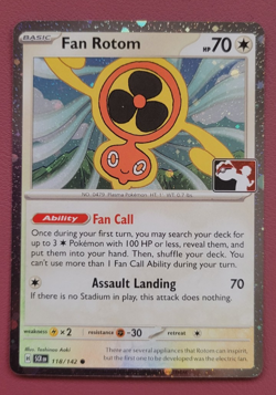 Fan Rotom 118/142 Prize Pack Series Cards Stamped Holo - Image 1