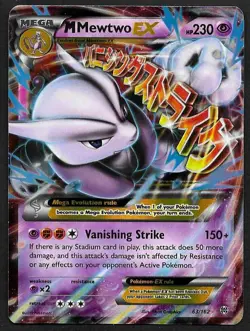 Mewtwo Mega EX Ultra Rare Holo Card 63/162 XY: Breakthrough Pokemon TCG NM - Image 1