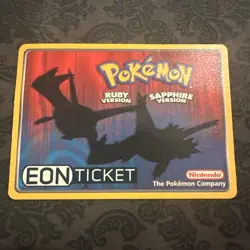 Pokemon Eon Ticket Promo E-Reader E Card Ruby & Sapphire GBA - Image 1