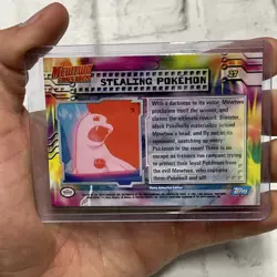 Pokemon Holo #27 STEALING POKEMON Topps Card Mewtwo Strikes Back Blue Label LP+ - Image 3