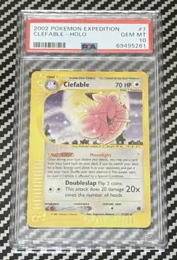 2002 Pokemon Expedition # 7 Clefable Holo PSA 10 Card! GEM MINT! Trusted Seller! - Image 1