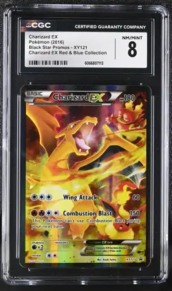 CGC 8 Charizard EX 2016 Black Star Promos XY121 Holo Pokemon Card - Image 1