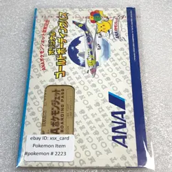 Pokemon Japanese Vintage ANA Gold Boarding Pass Promo Card - Pikachu #2223 - Image 1