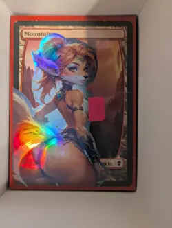 Mountain x Foxie FatA$$ Dumper Alert (foil) MtG Alter Hand-Crafted! Anime Waifu - Image 1