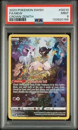 2023 Pokemon Sword And Shield Crown Zenith #GG10 Fa/Mew Crown Zenith PSA 9.. - Image 1