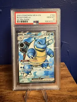 Pokemon Blastoise ex 151 MEW EN Ultra Rare #184 PSA 10 Gem Mint - Image 1