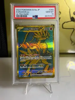 2023 Pokemon Japanese Koraidon ex #360 PSA 10 Ultra Rare SV4a GEM MINT - Image 1