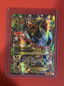 M Houndoom EX (Full Art) 154/162 Breakthrough Holo Full Art DMG Pokemon TCG - Image 1