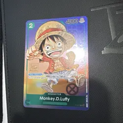 Monkey D Luffy P-037 1st Anniversary Tournament STAMP Promo Holo One Piece Card - Image 1