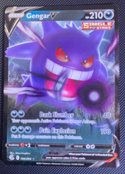 Gengar V 156/264 Swsh08: Fusion Strike Holo Ultra Rare (UR) Pokemon Card - LP - Image 1