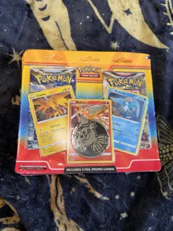 Pokemon TCG Zapdos Moltres Articuno Promo Blister 2-Pack with 3 Foil Cards - Image 1