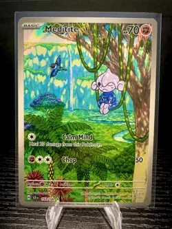 Meditite 153/142 Sv07: Stellar Crown Holo Illustration Rare Pokemon TCG Card NM - Image 1