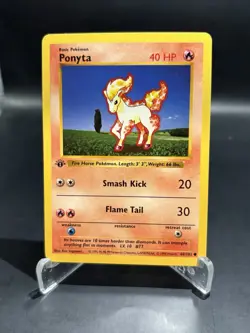 Pokemon Cards: Base Set 1st Edition Common: Ponyta 60/102 - Image 1