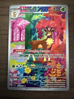 Pokemon TCG Sawsbuck Card 166/162 SV05: Temporal Forces NM Free Shipping - Image 1