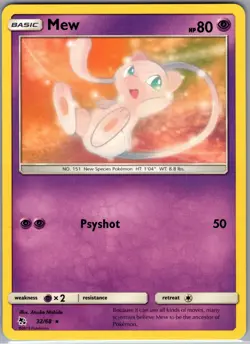 Mew 32/68 Rare - Pokemon TCG Hidden Fates - Regular (NM) - Image 1