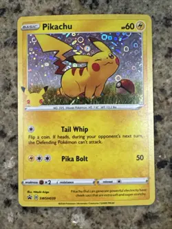 Pokemon TCG General Mills 25th Anniversary Pikachu #SWSH039 Black Star Promo - Image 1