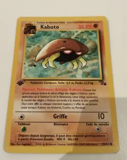 Carte Pokemon Kabuto 50/62 Edition 1 Fossile Wizards FR Tres bon etat - Image 1
