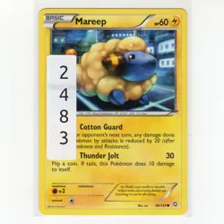Pokemon TCG Mareep 38/124 BW Dragons Exalted Regular Common Card EN-LP 2012 - Image 3