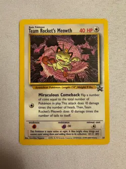 2000 Pokemon - Team Rocket’s Meowth - WOTC Black Star Promo #18 - Pokemon League - Image 1
