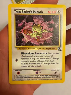 2000 Pokemon - Team Rocket’s Meowth - WOTC Black Star Promo #18 - Pokemon League - Image 2