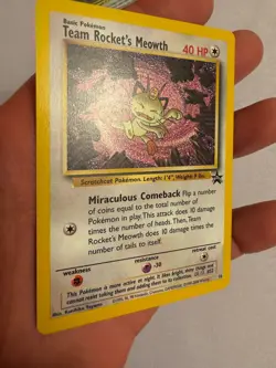 2000 Pokemon - Team Rocket’s Meowth - WOTC Black Star Promo #18 - Pokemon League - Image 3