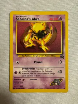 2000 Pokemon - Sabrina’s Abra Non-Holo WOTC Black Star Promo #19 Nintendo Power - Image 1