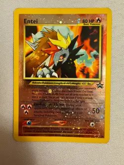 2001 Pokemon - Entei Reverse Holo - WOTC Black Star Promo #34 - SWIRLS!! - Image 1