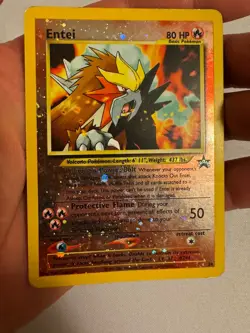 2001 Pokemon - Entei Reverse Holo - WOTC Black Star Promo #34 - SWIRLS!! - Image 2