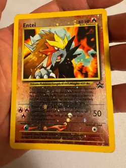 2001 Pokemon - Entei Reverse Holo - WOTC Black Star Promo #34 - SWIRLS!! - Image 3