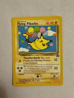 2001 Pokemon Flying Pikachu Non-Holo WOTC Black Star Promo #25 - Pokemon League - Image 1